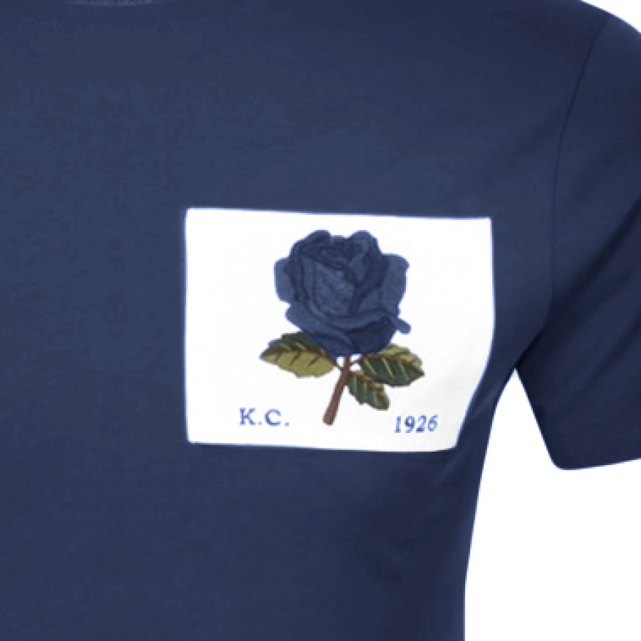 Alternative Image for ProductKent And Curwen Rose Patch Icon T Shirt Blue3